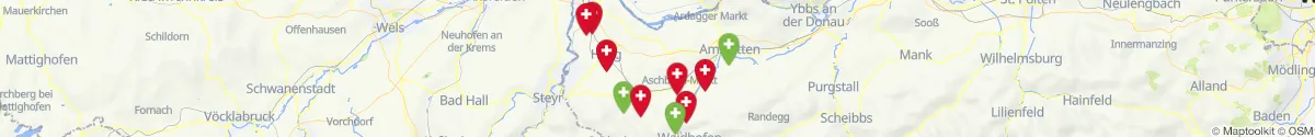 Kartenansicht für Apotheken-Notdienste in der Nähe von Wolfsbach (Amstetten, Niederösterreich)